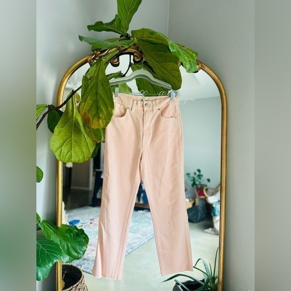 Madewell garment dyed light pink straight leg jeans size 27 - Picture 2 of 4